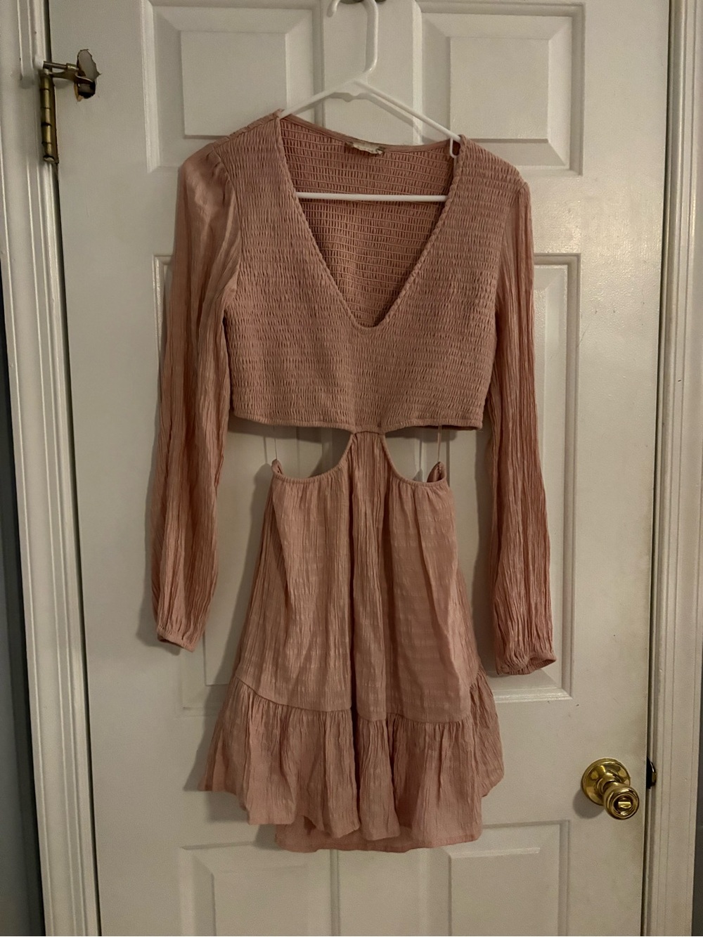 Altar'd State Dusty Rose Smocked Top